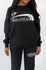 Studio Leisure pilates black embroidered premium sweater